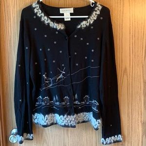 Susan Bristol cotton large black sweater
